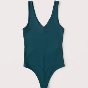 Abercrombie & Fitch Seamless V-Neck Bodysuit Teal